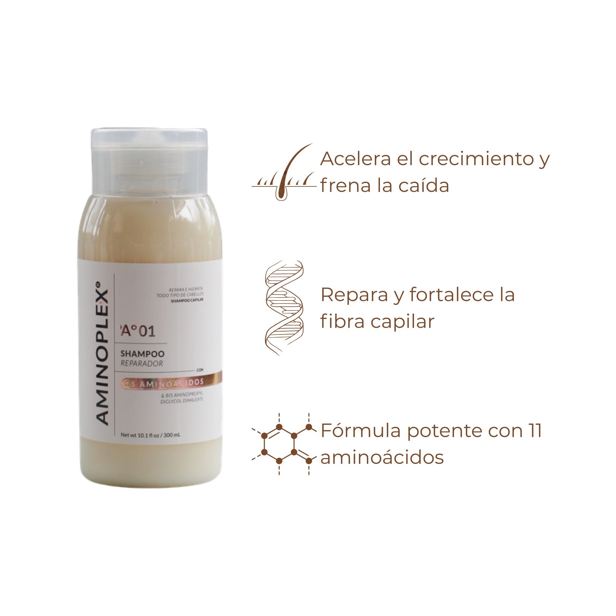 Shampoo Reparador Crecimiento y Anticaída con Plex - Aminoplex